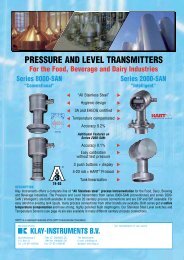 PRESSURE AND LEVEL TRANSMITTERS - Klay Instruments