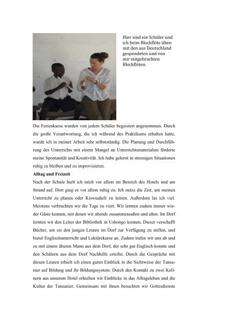 Praktikumsbericht – Tansania - International