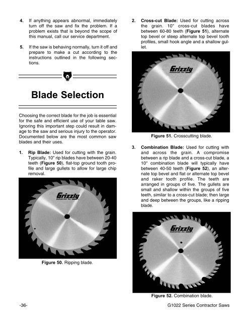 10 table saw - Grizzly Industrial Inc.