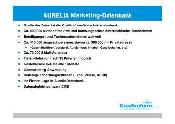 AURELIA Marketing-Datenbank