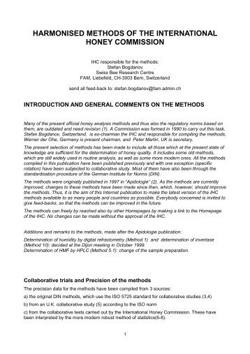 harmonised methods of the international honey commission