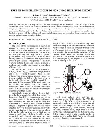 free piston stirling engine design using similitude theory