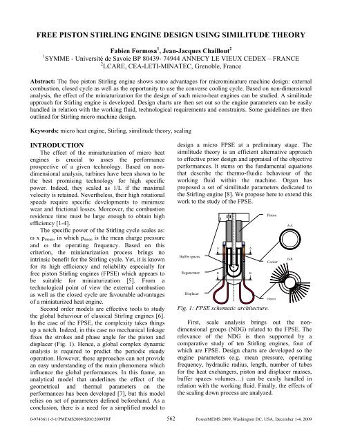 free piston stirling engine design using similitude theory