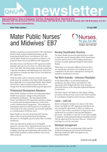 Mater Public Nurses' and Midwives' EB7 - Queensland Nurses Union