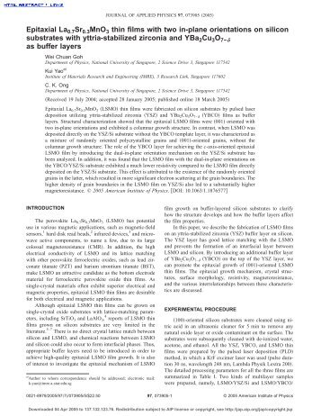 Epitaxial La0.7Sr0.3MnO3 thin films with two in-plane orientations ...