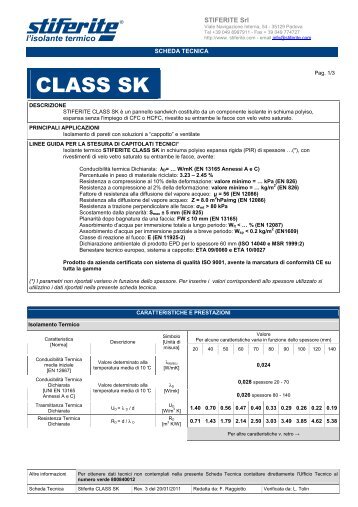 Scheda tecnica Stiferite Class SK (60,5KB) - Edilia2000.it