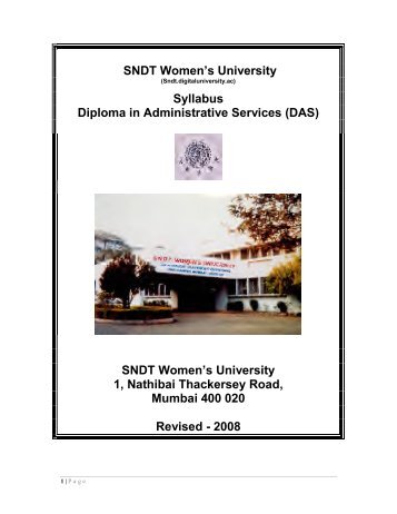 SNDT Women's University Syllabus Diploma in Administrative ...