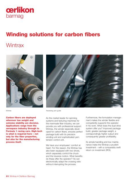 Winding solutions for carbon fibers Wintrax - Oerlikon Barmag ...