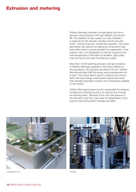 Solutions for the production of monofilament - Oerlikon Barmag ...