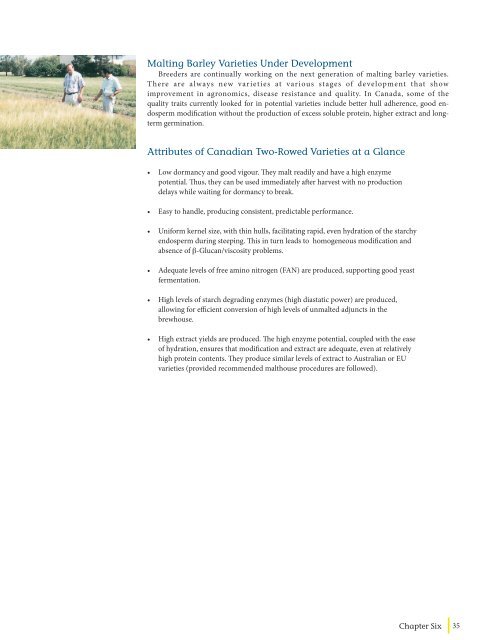 MALTING QUALITY TRAITS - Canadian Malting Barley Technical ...