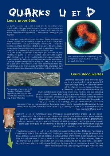 quarks u et d - L'aventure de la physique des particules