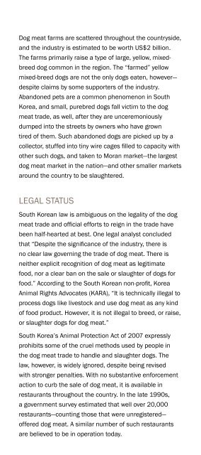 THE SouTH KoREAn DoG mEAT TRADE - Animal Welfare Institute