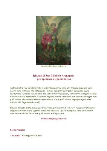 Rituale di San Michele Arcangelo per spezzare i legami nocivi ...