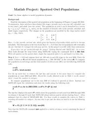 Matlab Project: Spotted Owl Populations