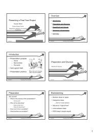 Presenting a Final Year Project Overview Introduction Preparation ...