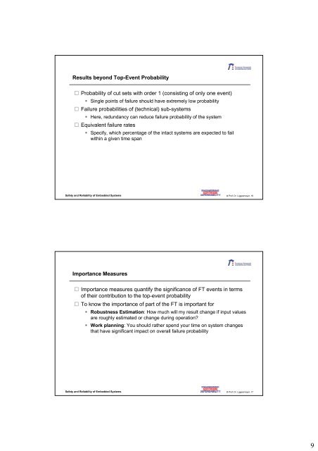 Safety and Reliability of Embedded Systems - Software Engineering ...