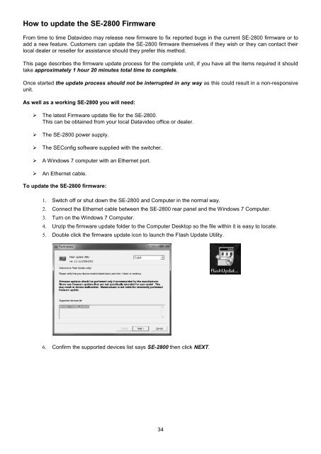 How to update the SE-2800 Firmware - Datavideo