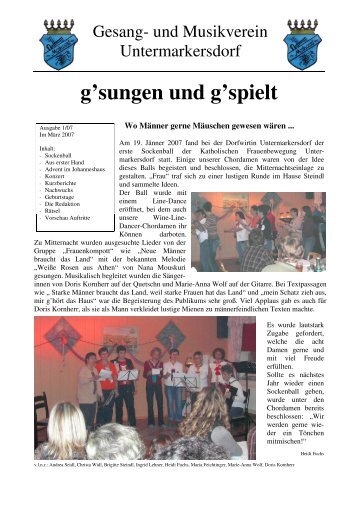 Vereinsnachrichten 2007-01 - GMV Untermarkersdorf