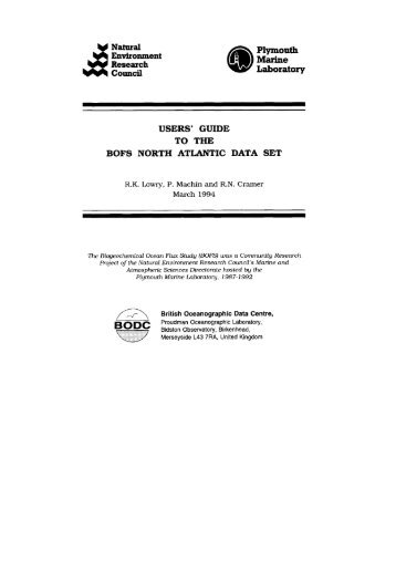 BOFS User Manual - British Oceanographic Data Centre
