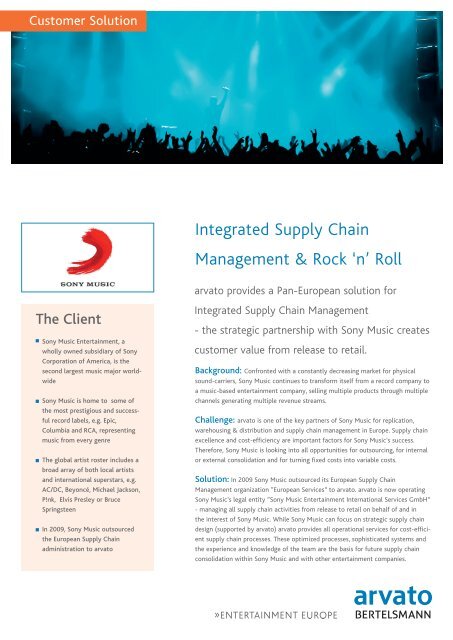 Integrated supply chain - Arvato Entertainment Europe