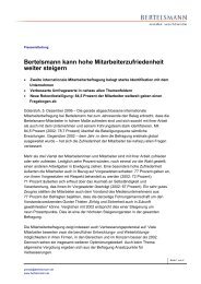 Bertelsmann kann hohe Mitarbeiterzufriedenheit ... - Bertelsmann AG