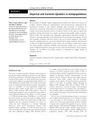 Dispersal and transient dynamics in metapopulations - IEB