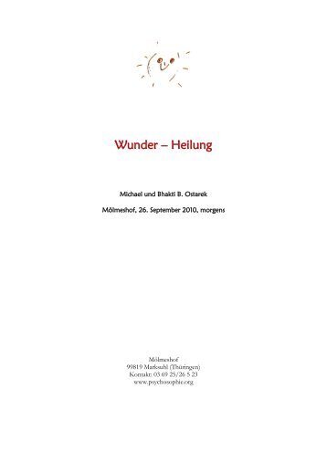 Wunder – Heilung - psychosophie.org