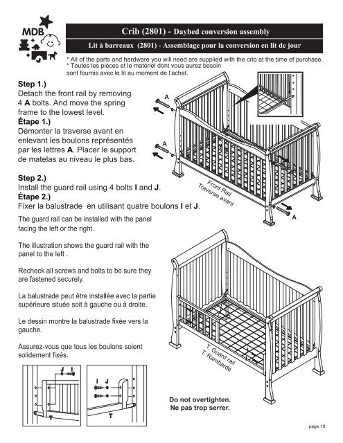 Crib (2801) - Assembly and Operation Manual Lit Ã  ... - DaVinci Baby