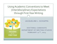 Using Academic Conventions to Meet (Inter) - Orientation and First ...