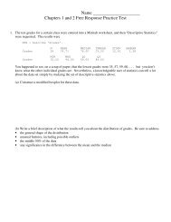 Chapters 1 and 2 Free Response Practice Test