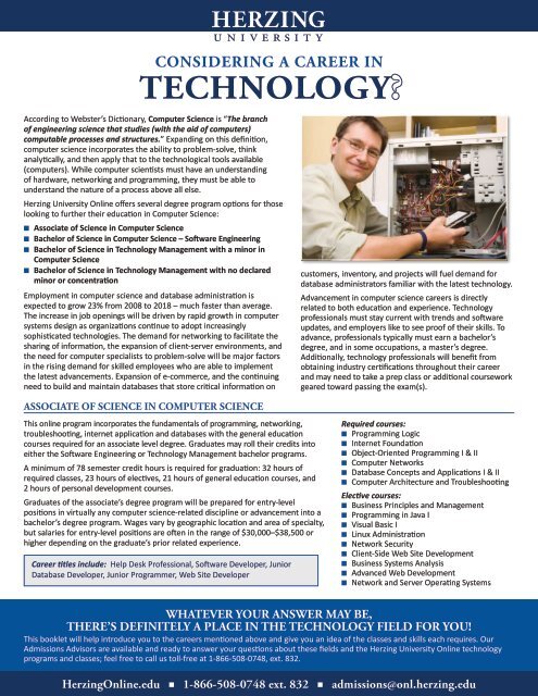 CAREERS IN TECHNOLOGY - Herzing University