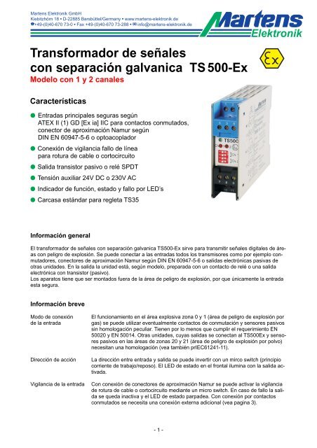 TS500Ex-00- Prospekt - Martens Elektronik GmbH