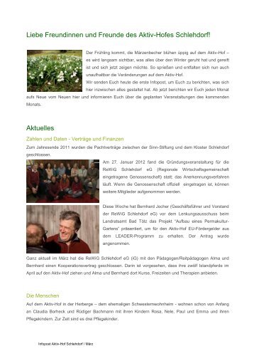 Schlehdorf_erste Infopost_2012-03 - ReWiG München eG