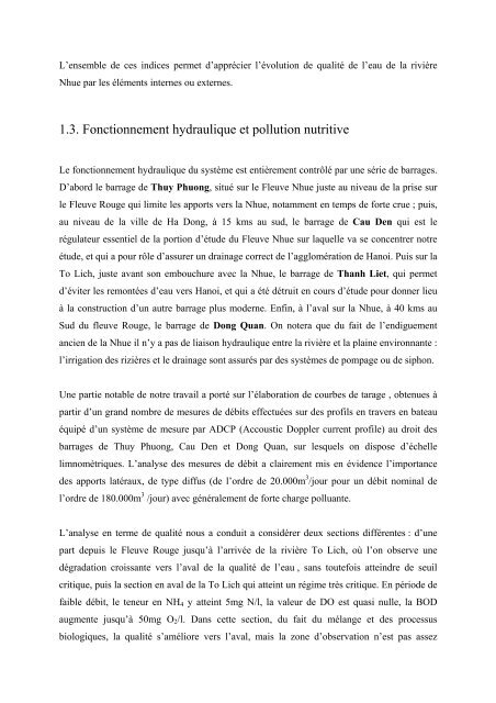 etude de la qualite des eaux d'un hydrosysteme fluvial ... - LTHE