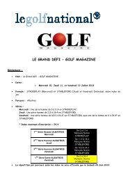 Règlement Grand Défi Golf Magazine 2013