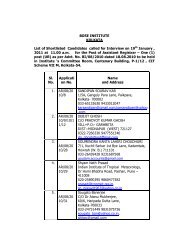 BOSE INSTITUTE KOLKATA List of Shortlisted Candidates called for ...