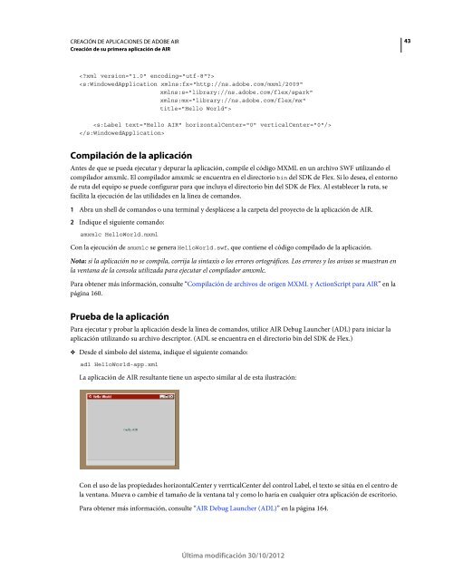 Creación de aplicaciones de Adobe AIR