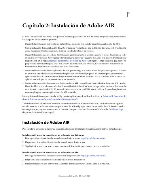 Creación de aplicaciones de Adobe AIR