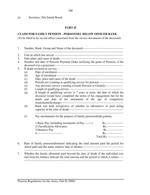 defence services regulations pension regulations for the army