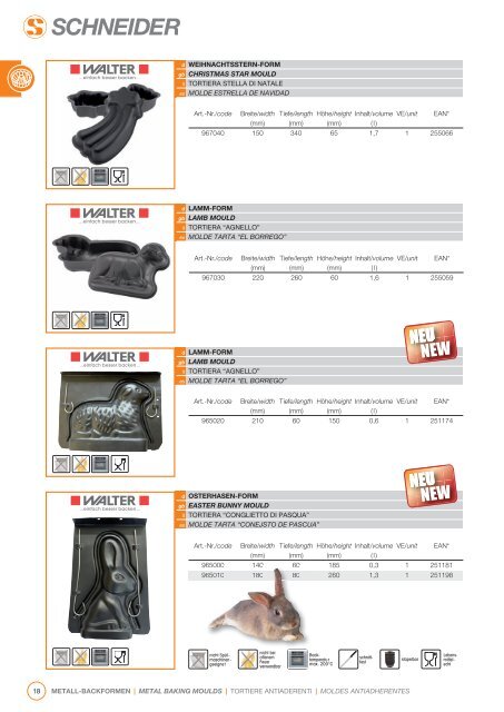 Metall-Backformen Metal baking moulds - Schneider GmbH