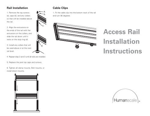 Track cable installation guidelines