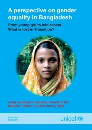 A perspective on gender equality in Bangladesh - Unicef
