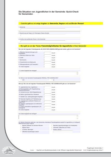 Beispiel - Quickcheck, Jugendliche, Stakeholder