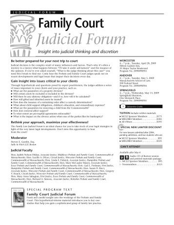 Judicial Forum - MCLE