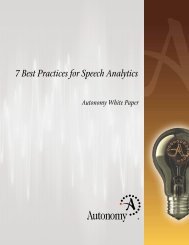 7 Best Practices for Speech Analytics - Autonomy White ... - Bitpipe