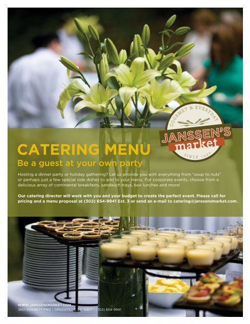 CATERING MENU - Janssen's Market