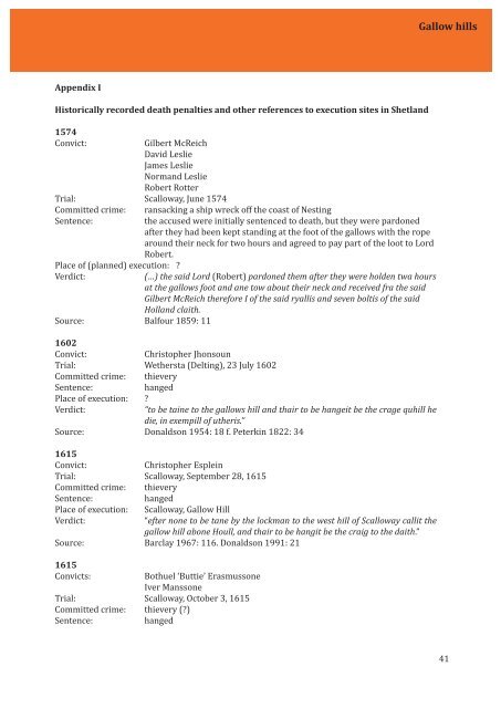 TAP Field Report No. 5 A survey of Shetland's gallow hills Joris ...