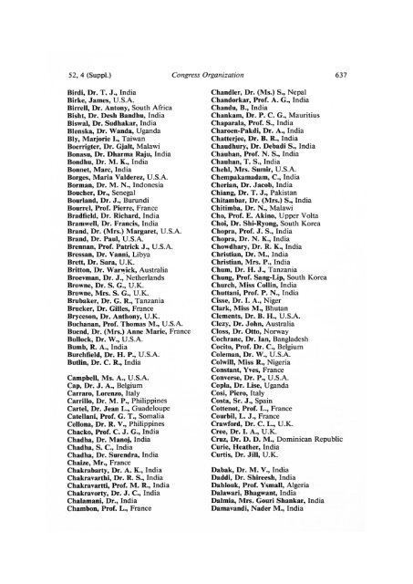 MEMBERS OF THE XII INTERNATIONAL LEPROSY CONGRESS