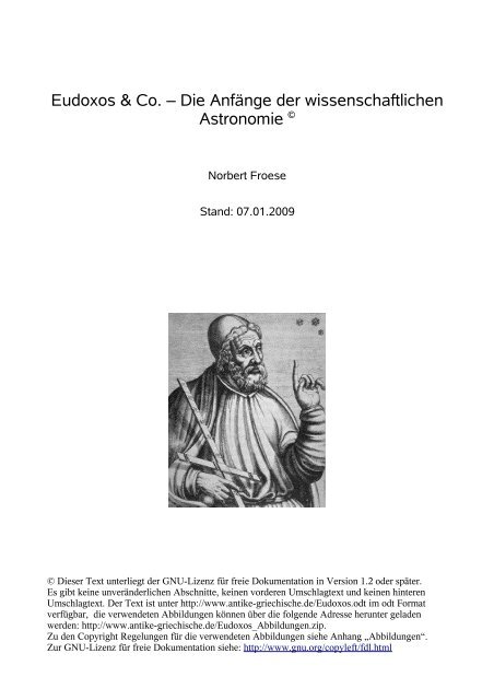 Antike Astronomie: Von Eudoxos bis zum Almagest - Mathematik.de