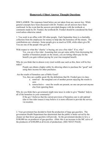 Homework 4 Short Answer Thought Questions - Nicholas J. Sanders